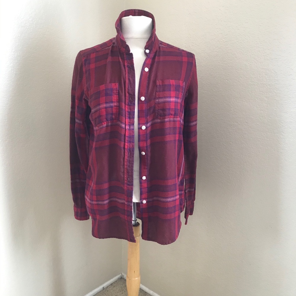 Mossimo | Red Plaid Flannel Button Down, XS